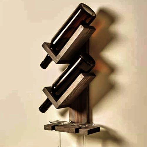Полка для вина настенная из дерева Хатиро 2 Мокко (ПНК-220910)