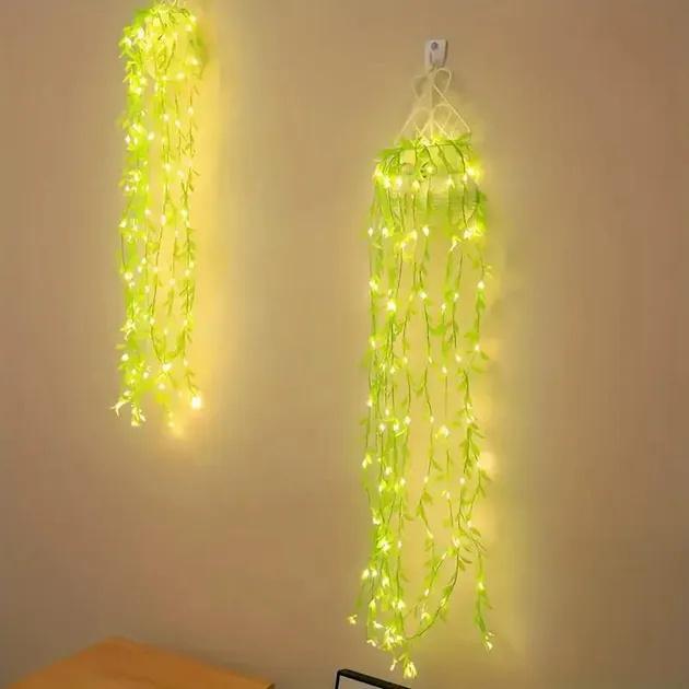 Гирлянда Роса с LED-подсветкой Зеленая Верба ​​2 Теплый свет (SF-56)