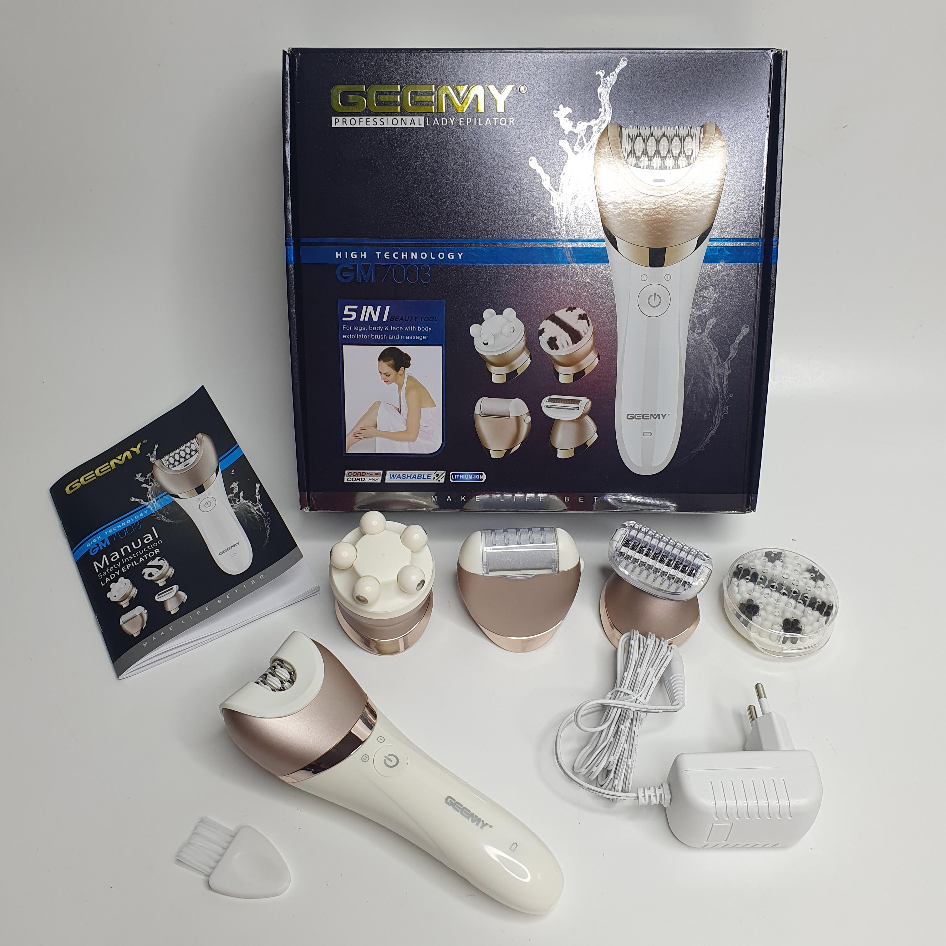 Электробритва-эпилятор женская Geemy GM-7003 5в1 1400 мАч (17639447) - фото 3 Электробритва-эпилятор женская Geemy GM-7003 5в1 1400 мАч (17639447) - фото 3