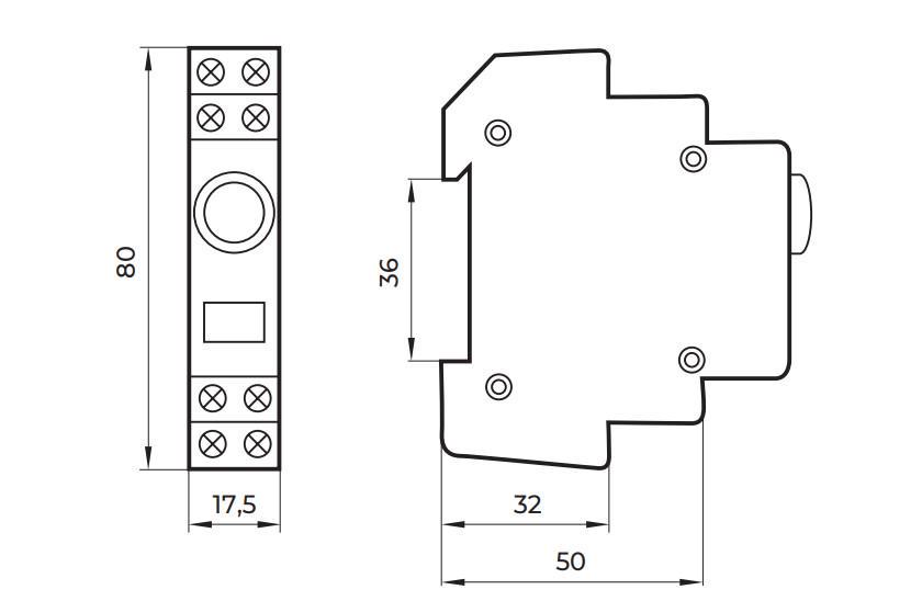 Кнопка на DIN-рейку E.NEXT e.pb.din.red Красный (i0790001) - фото 2
