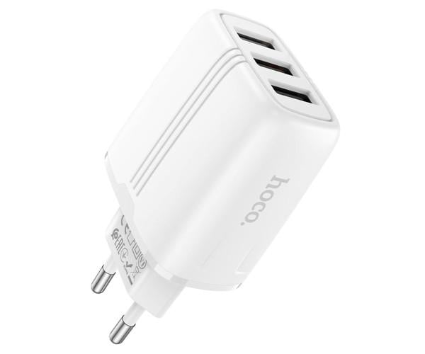 Пристрій зарядний мережевий Hoco N15 3 USB/3,4 A White