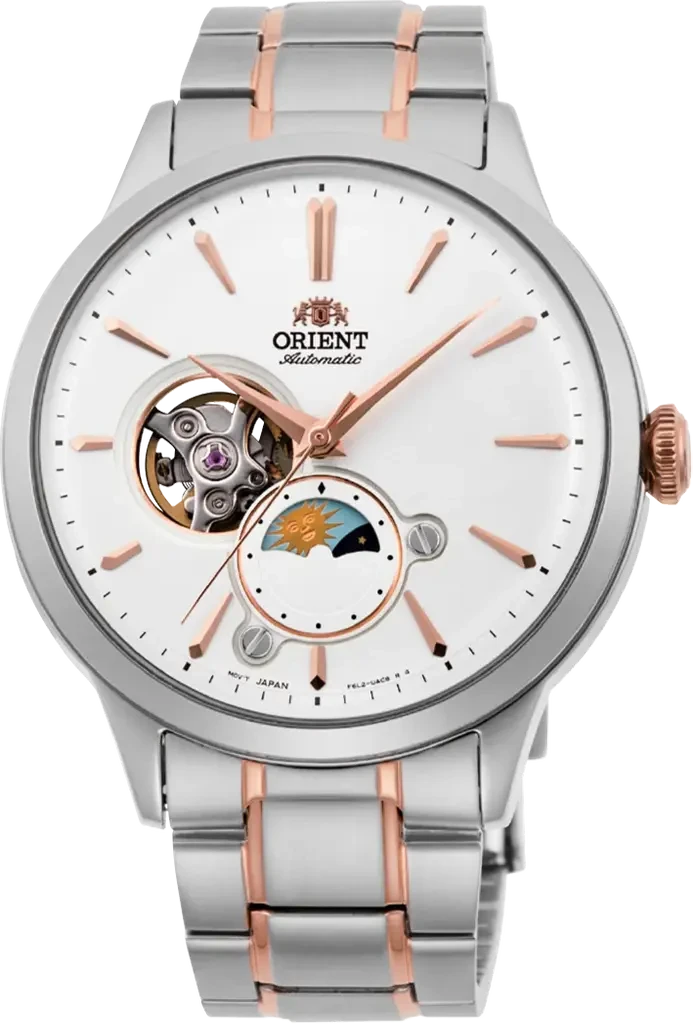 Наручний годинник чоловічий Orient Open Heart RA-AS0101S10B з сталевим корпусом WR 30 м Білий (3124788922)