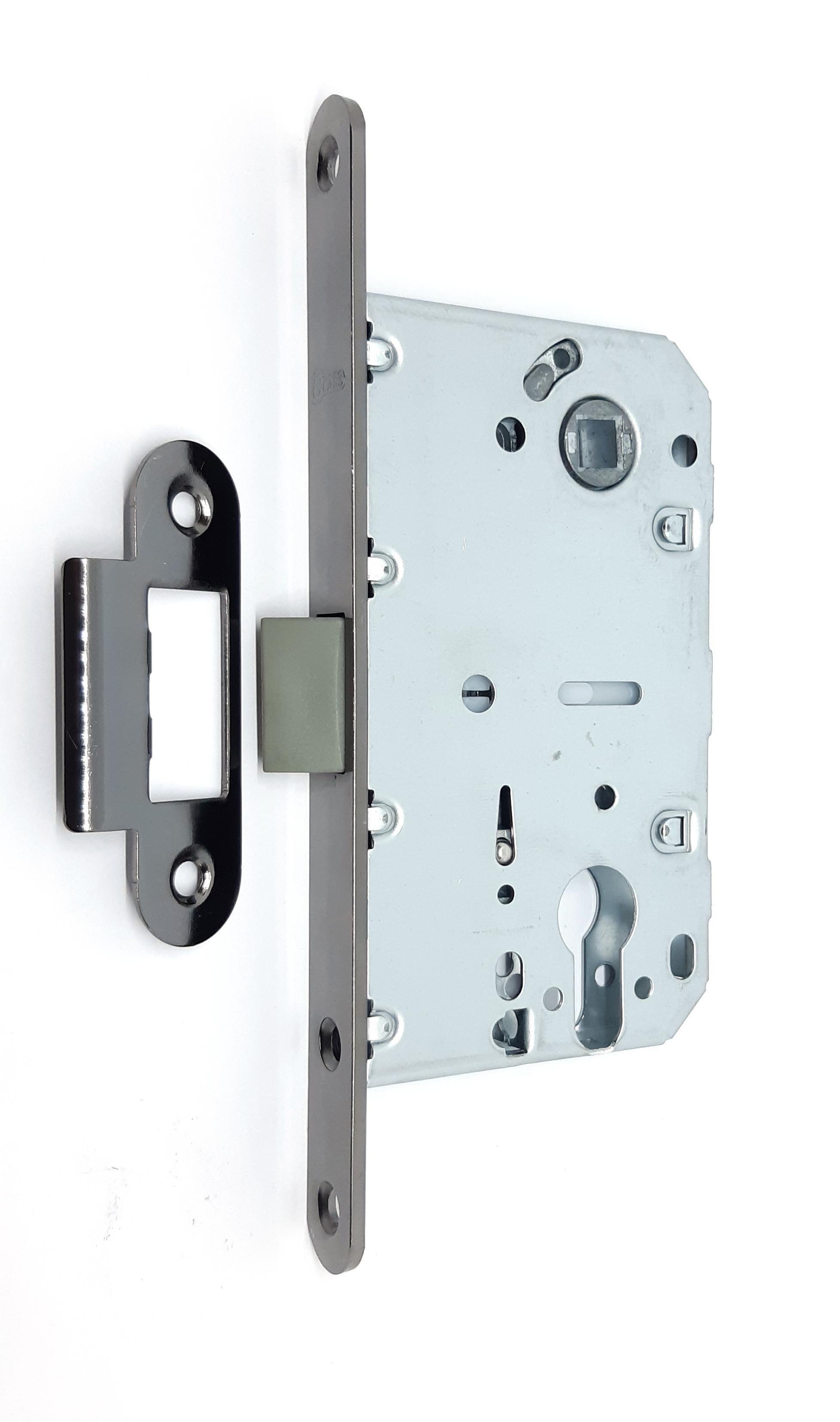 Замок дверний врізний CLASS PZ 410C-S KEVLAR під серцевину Black/Nikel