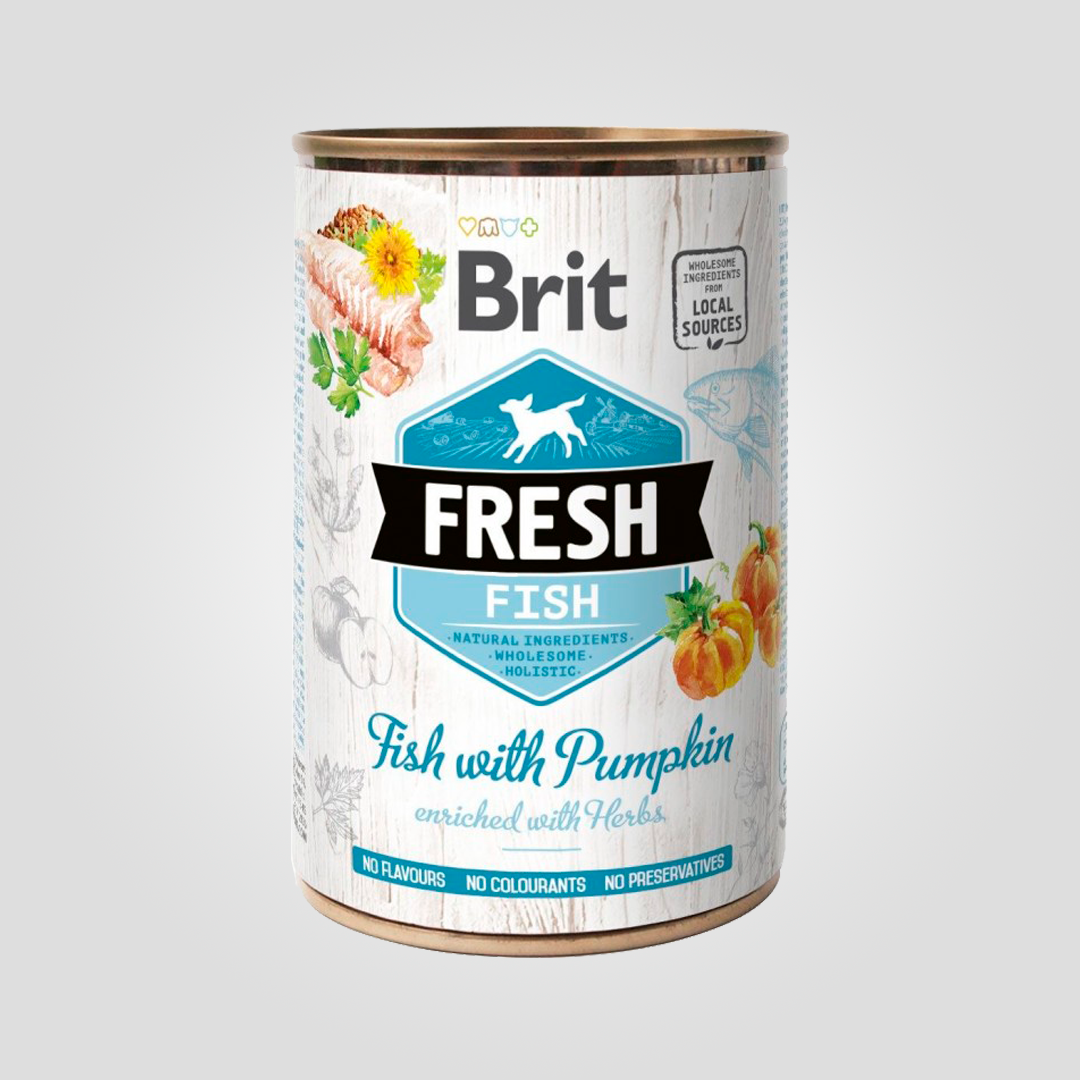 Корм влажный Brit FreshLarge для собак больших пород с рыбой и тыквой 400 г (20504358)
