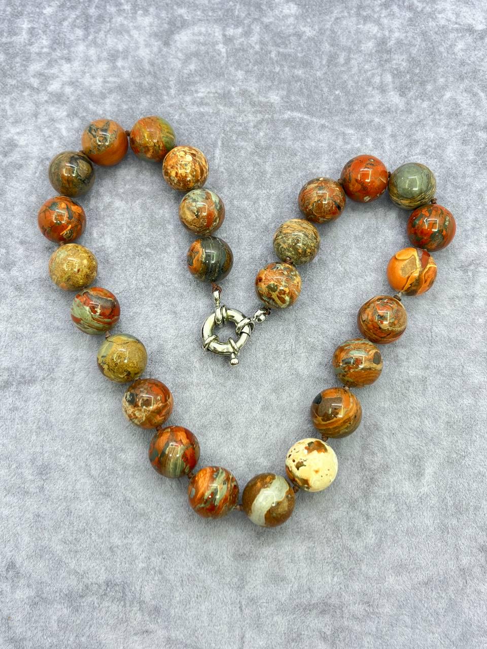 Бусы яшма 46 см Разноцветный (10143)