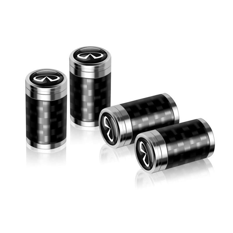 Набір захисних ковпачків на ніпель SUNROZ Caps для Інфініті Carbon Style Silver Infiniti 4 шт. (A-67523)