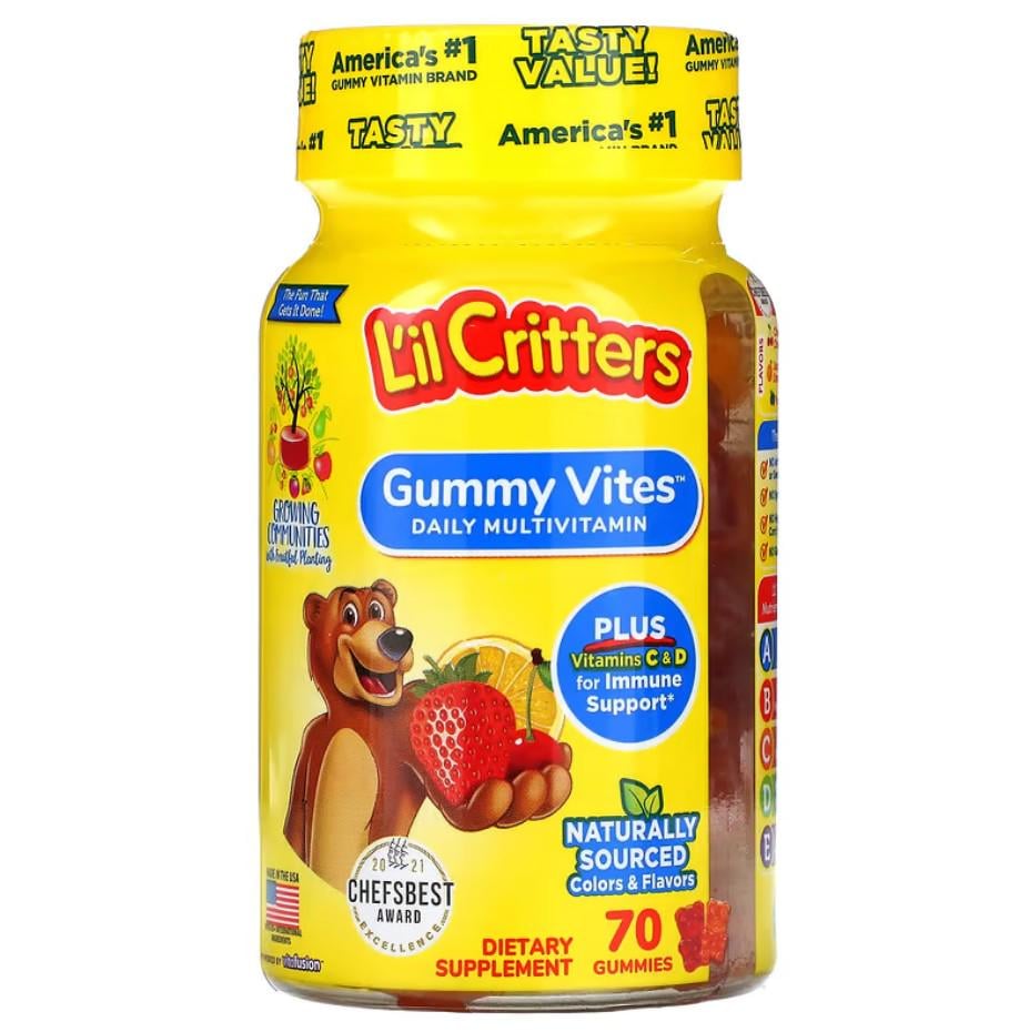 Витамины L'il Critters Gummy Vites Daily Multivitamin 70 жевательных таблеток (LIL-00623)