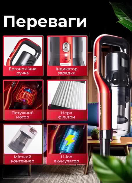 Пылесос Sokany SK-13033 вертикальный 2800 Вт (30226308) - фото 7