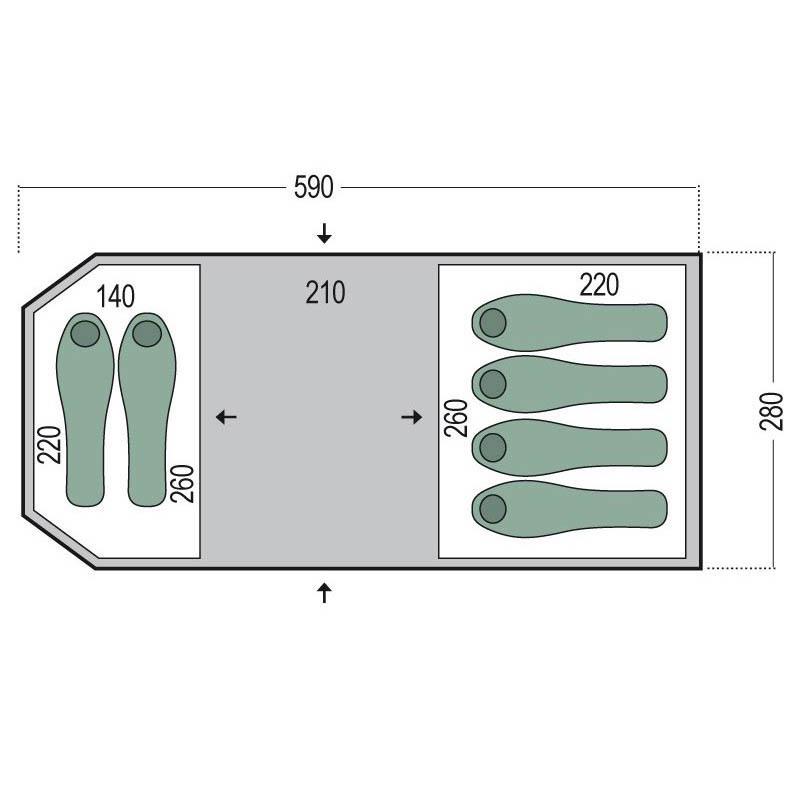 Палатка шестиместная Pinguin Omega 6 Green (PNG 128.6.Green) - фото 2