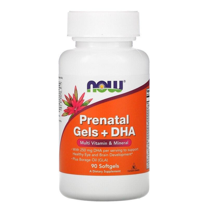 Вітаміни Now Foods Prenatal Gels + DHA 90 капсул