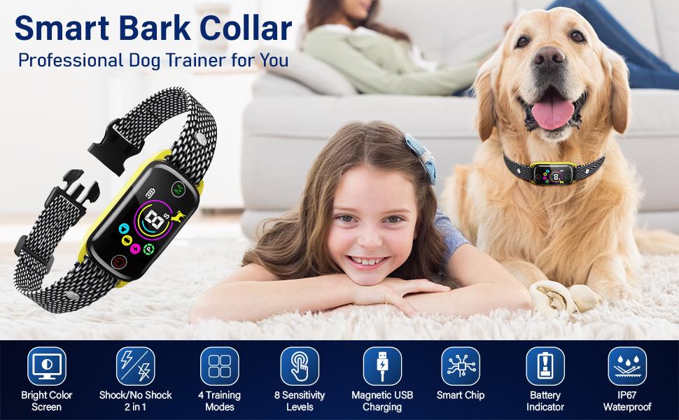 Антилай ошейник Bark Control Collar Q10 Black (10077) - фото 2