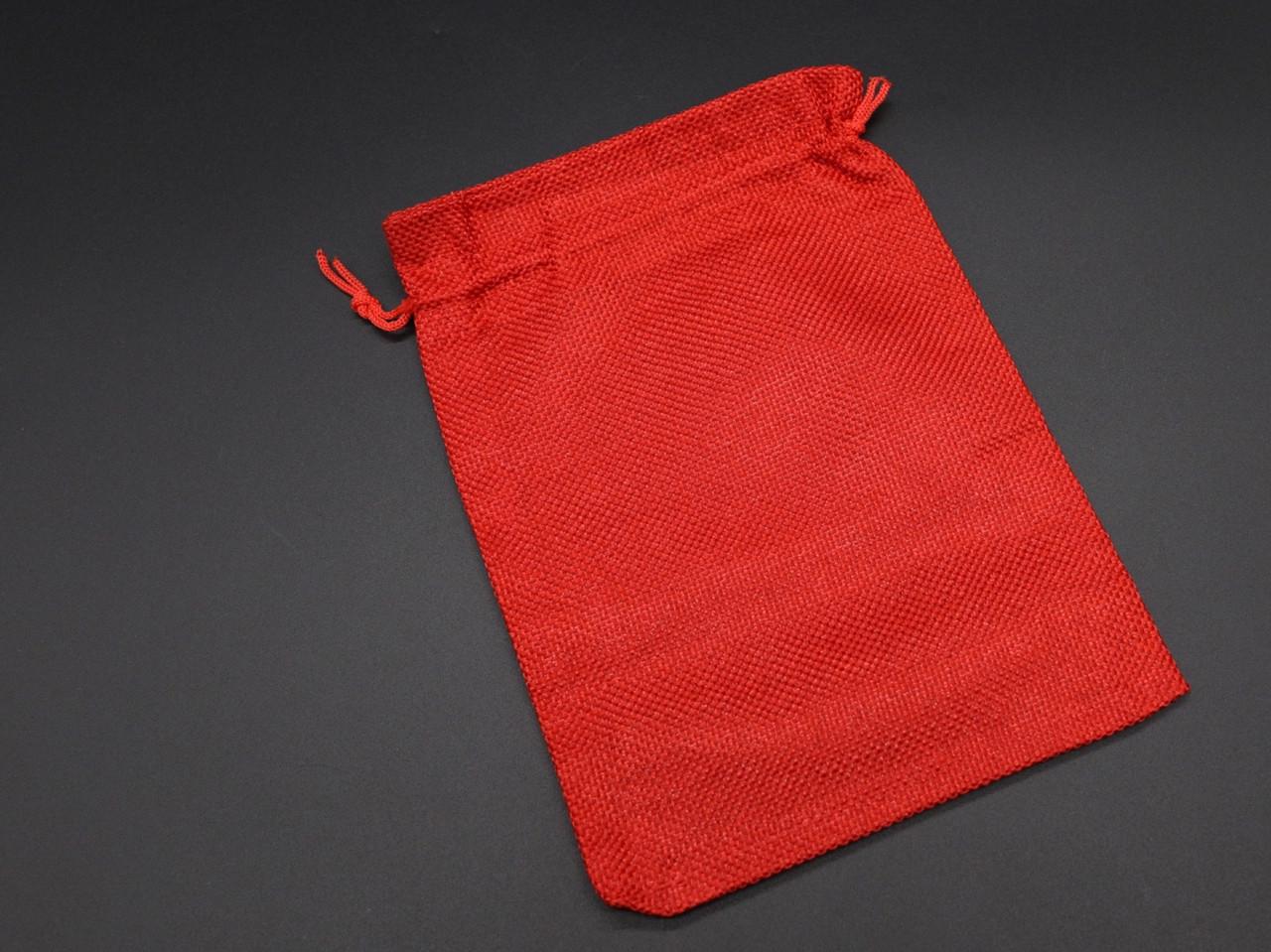 Мішок подарунковий з мішковини на затяжках 200х150 мм Червоний (1468158967)