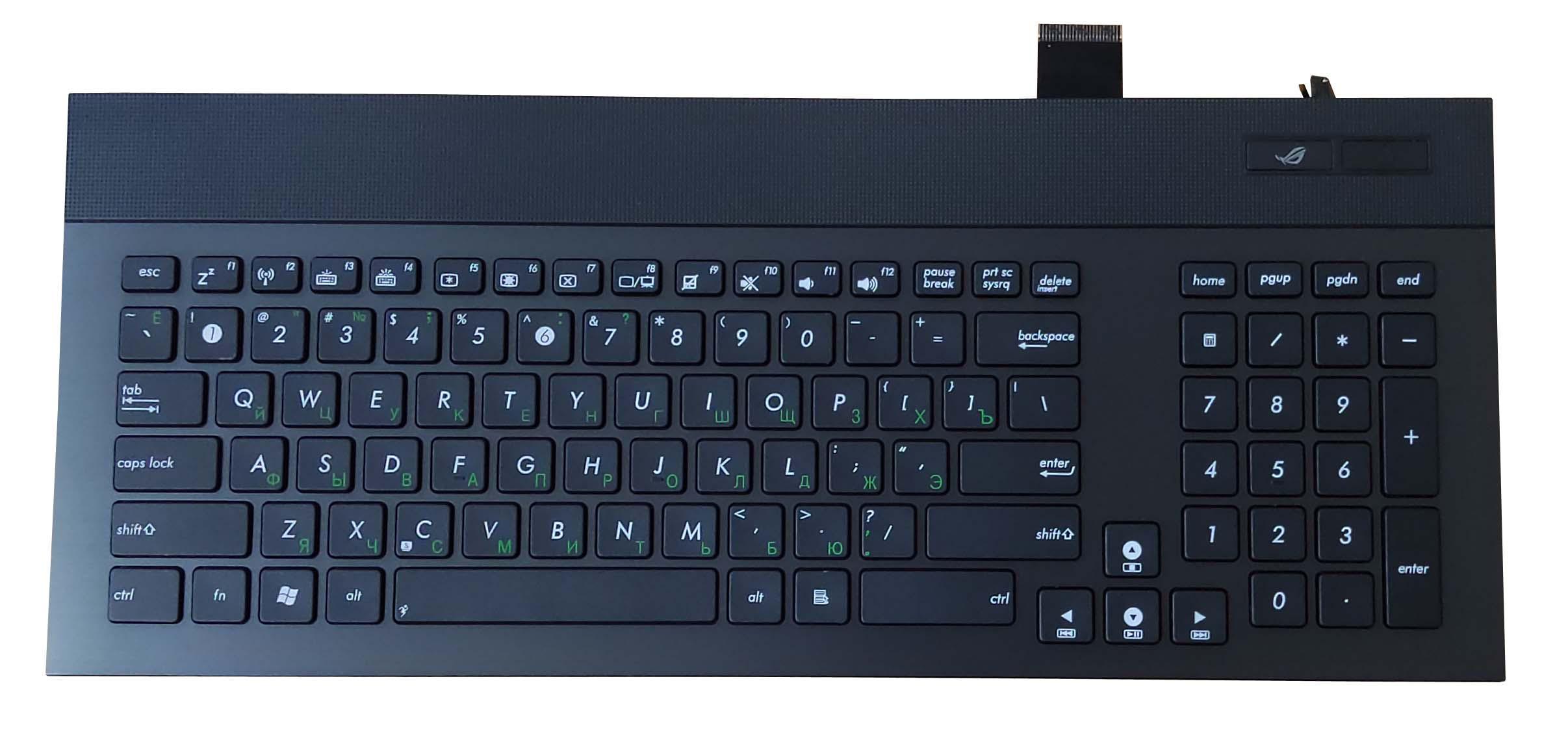 Клавиатура для ноутбука Asus G74 с подсветкой Light Black Frame Black