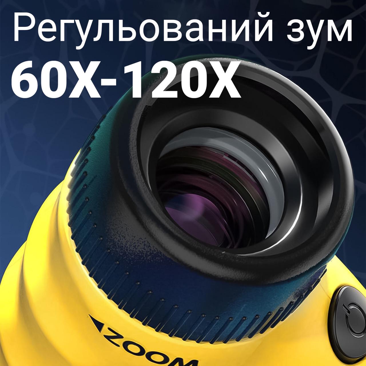 Микроскоп детский OEM 2120A-3 с 120х увеличением и держателем для смартфона Желтый - фото 8 Микроскоп детский OEM 2120A-3 с 120х увеличением и держателем для смартфона Желтый - фото 8