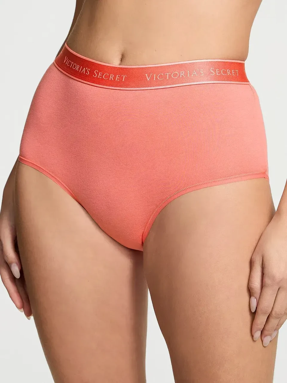 Трусики брифы Victoria's Secret Logo Cotton Modern L Оранжевый (2614386122)