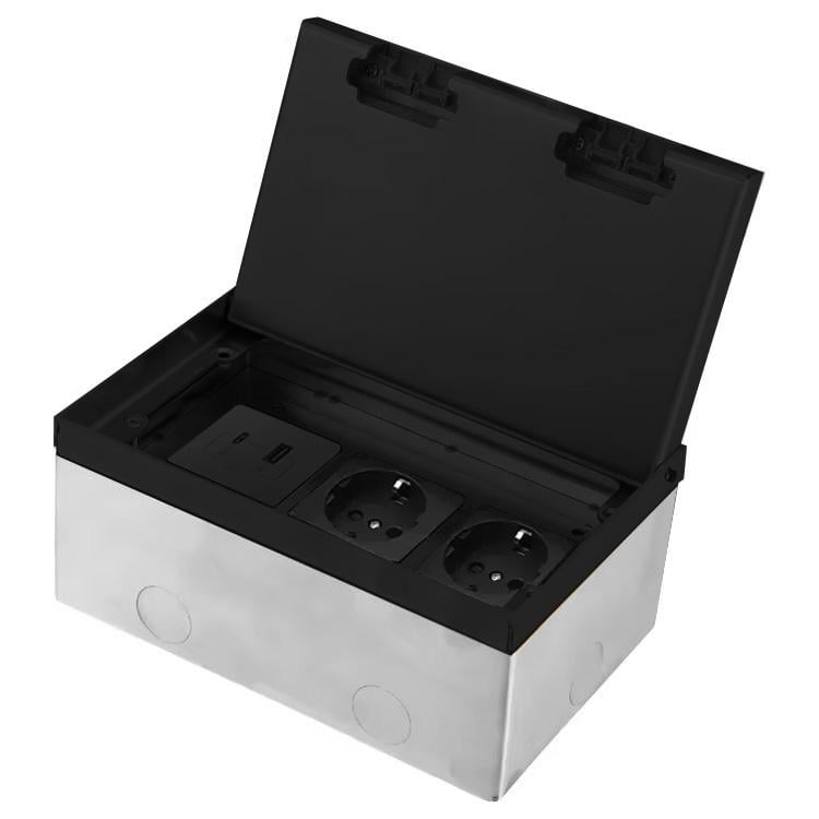 Розетка напольная LIVOLO скрытого монтажа 2 розетки USB-A/USB Type-C 36 Вт нержавеющая сталь Черный (VL-SHSJ53-TC.UA.UC-BP-B) Розетка напольная LIVOLO скрытого монтажа 2 розетки USB-A/USB Type-C 36 Вт нержавеющая сталь Черный (VL-SHSJ53-TC.UA.UC-BP-B)