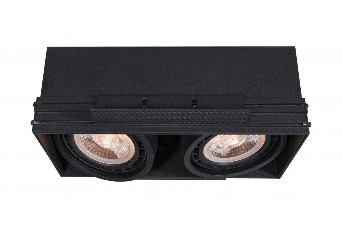Светильник потолочный GTV MILO 2хGU10 ES111 IP20 встроенный безрамочный Черный (00000036375)