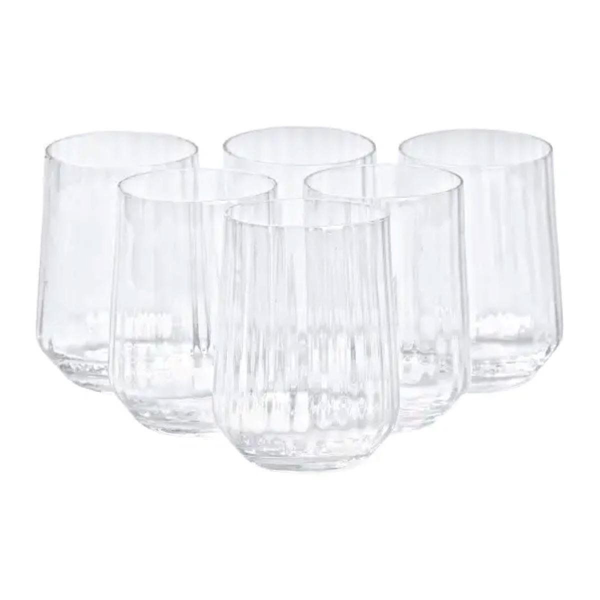 Набор стаканов ребристых 450 мл 6 шт. Прозрачный (3608) - фото 3