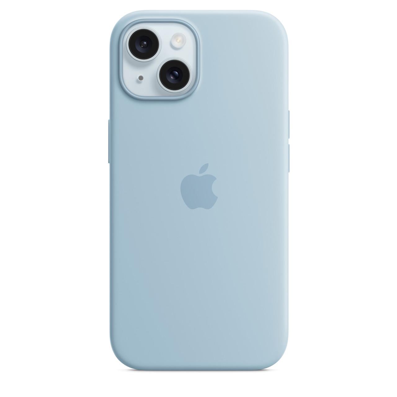 Чехол накладка Apple Silicone Case with MagSafe for iPhone 15 Light Blue (HC)