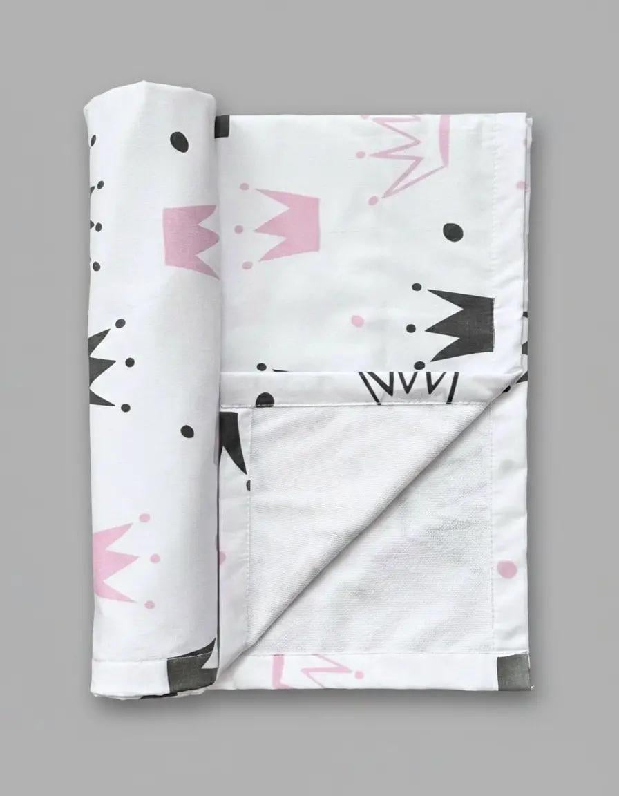 Пеленка детская непромокаемая BST хлопок/мембрана/бамбуковая махра 50х70 см Белый/Розовый (1807658407)