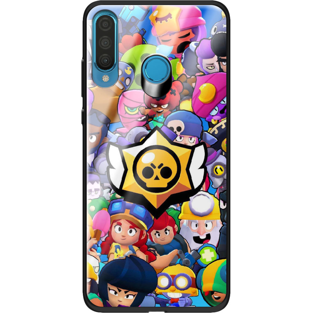 Чехол Boxface Huawei P30 Lite Brawl Stars Черный силикон со стеклом (36871-up2389-37728)