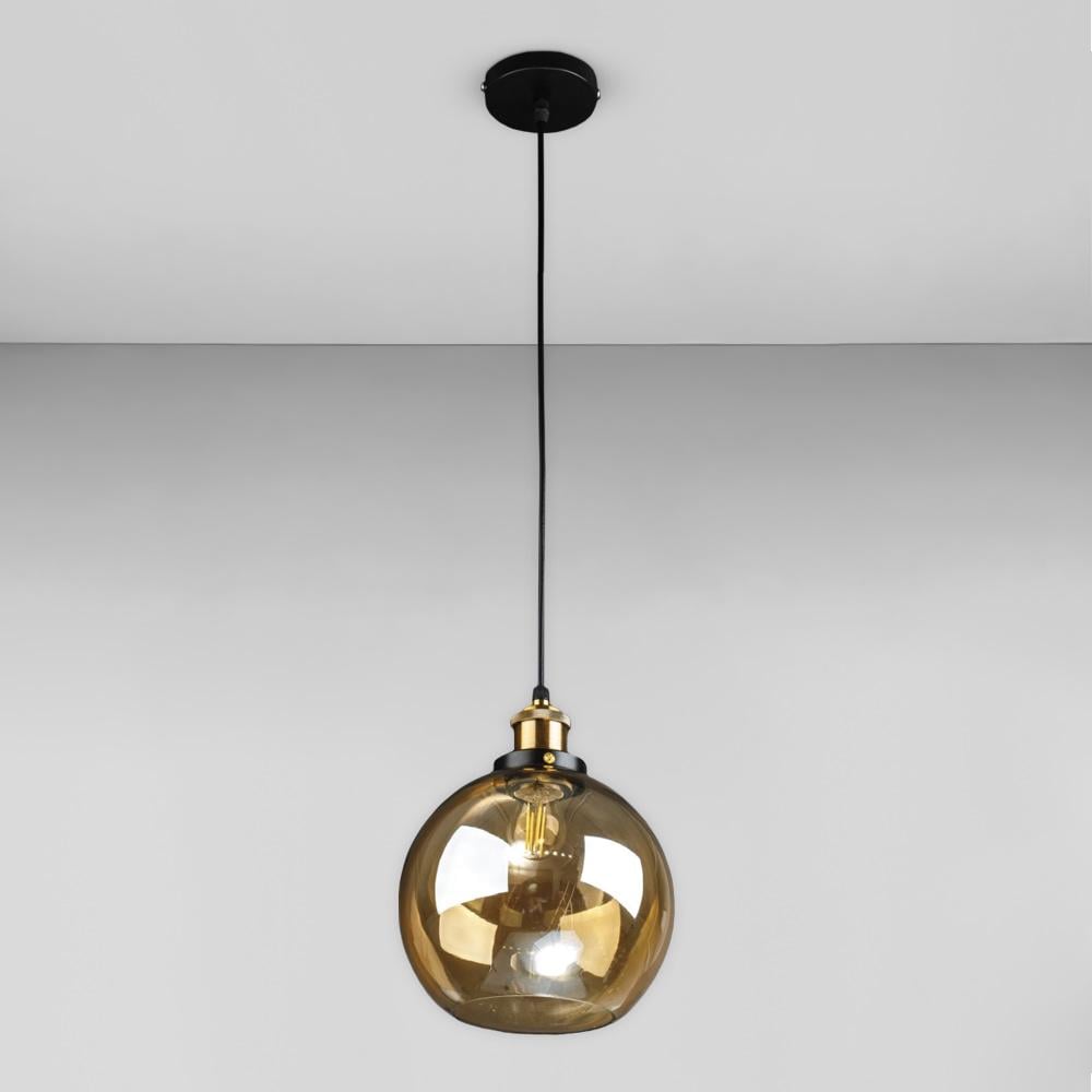 Люстра підвісна куля Light House DL-18977/1 Чорний/Шампань