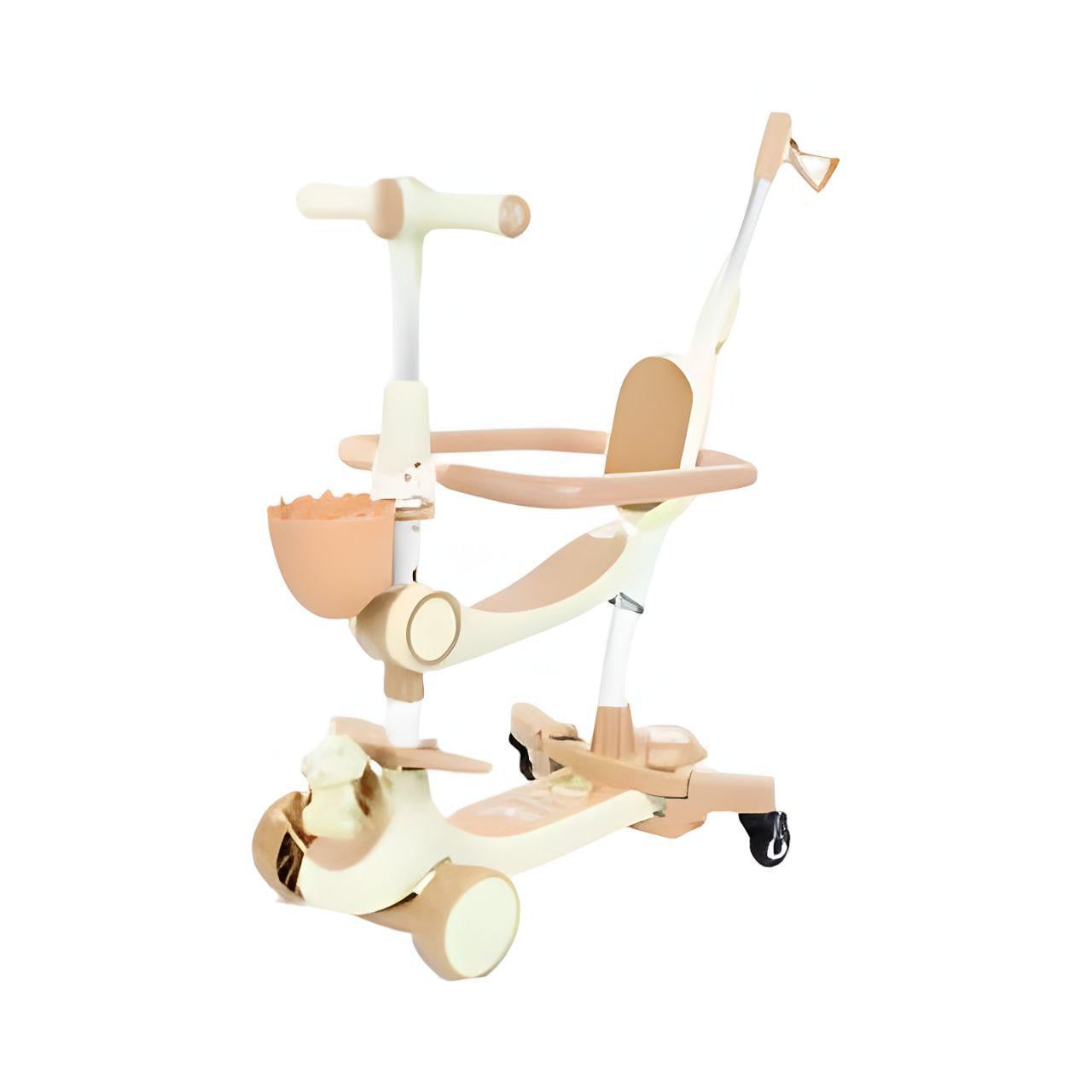 Самокат JR 3-085 5в1 сталь/пластик с музыкой и светом дополнительные колеса Зеленый (25114262)