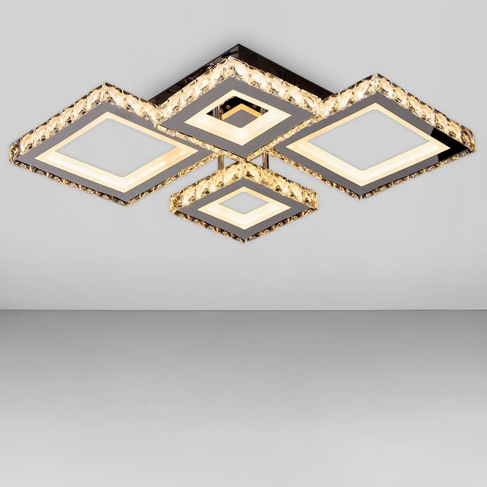 Люстра потолочная светодиодная Light House SY-18532/2+2 CR Dimmer 148 W 700х500х160 мм Хром