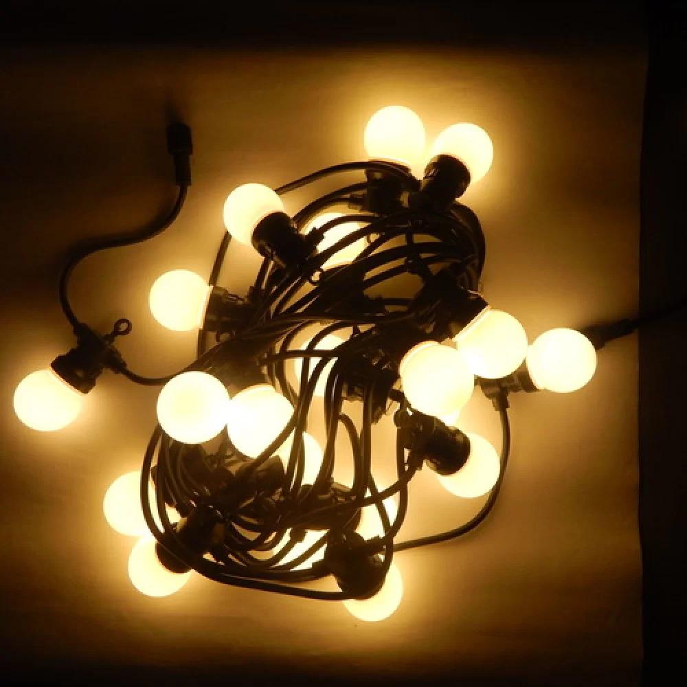 Гирлянда ретро 20 тепло белых ламп 10 м LED 100 20-7, 1-221, 222, 1-89