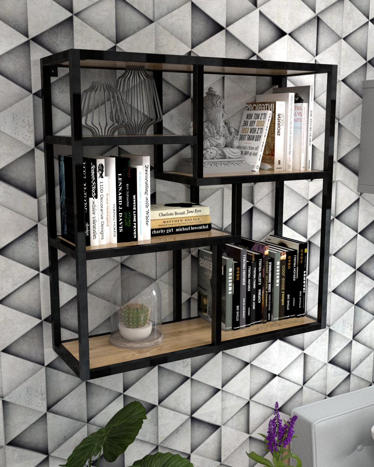 Полка настенная EcoLoft Ортіна DSP-1381-1 в стиле лофт Дуб Аппалачи (32176547)