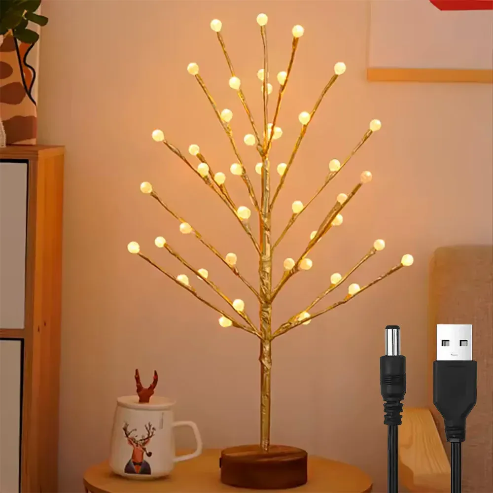 Настольный светильник Дерево с шариками 60 см от USB Теплый белый (234574681) - фото 2 Настольный светильник Дерево с шариками 60 см от USB Теплый белый (234574681) - фото 2