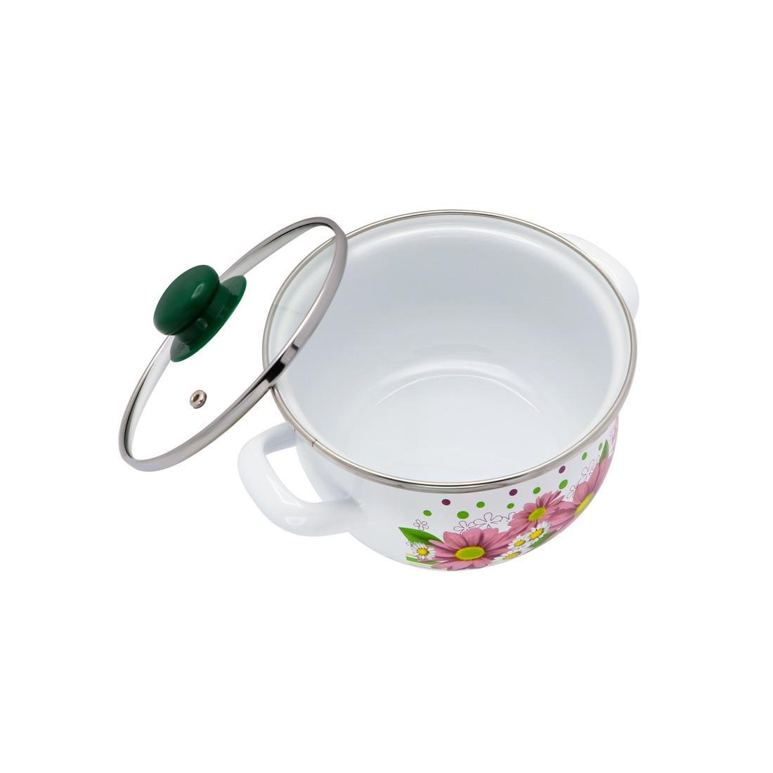 Каструлі емальовані Interos Хризантема 3 шт. - фото 3 Каструлі емальовані Interos Хризантема 3 шт. - фото 3