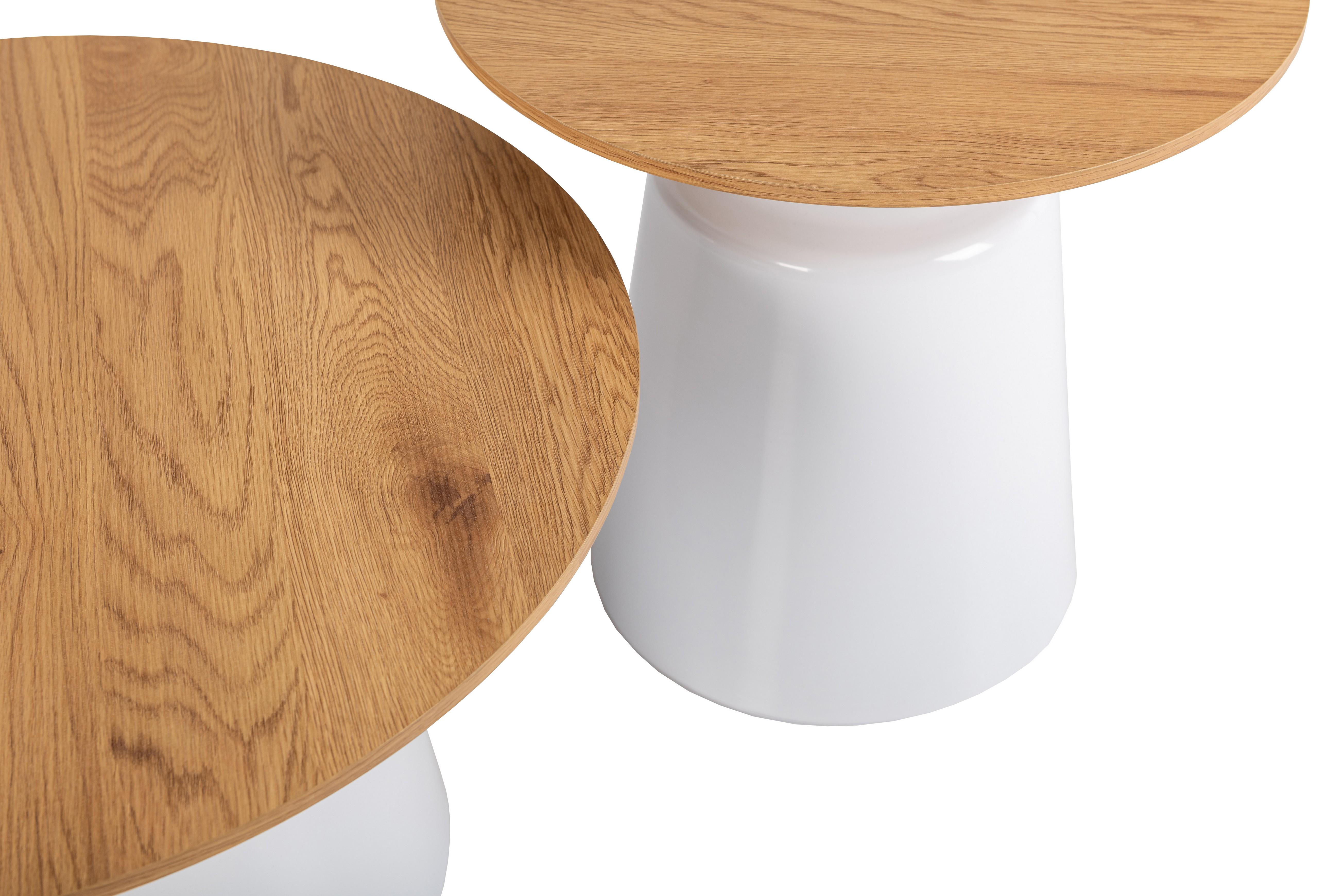 Комплект журнальних столів Vetro Беніто 700х460 мм/500х380 мм МДФ 2 шт. Дуб/Білий (СТ-50) - фото 3 Комплект журнальних столів Vetro Беніто 700х460 мм/500х380 мм МДФ 2 шт. Дуб/Білий (СТ-50) - фото 3