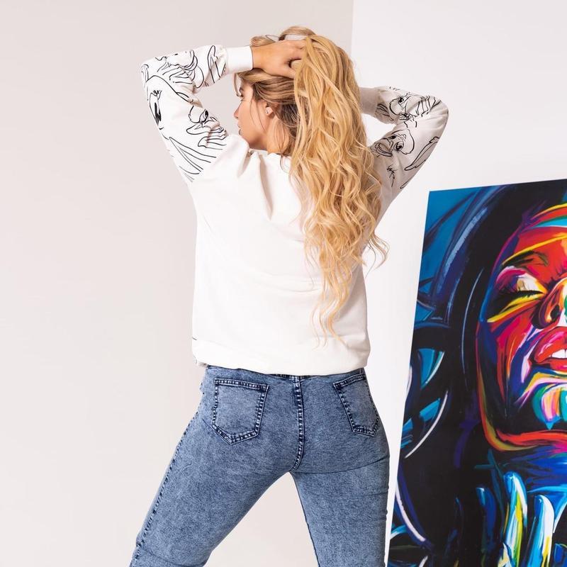 Кофта Зайці зі стразами р. 46-48 Білий (25235-мас) - фото 10 Кофта Зайці зі стразами р. 46-48 Білий (25235-мас) - фото 10