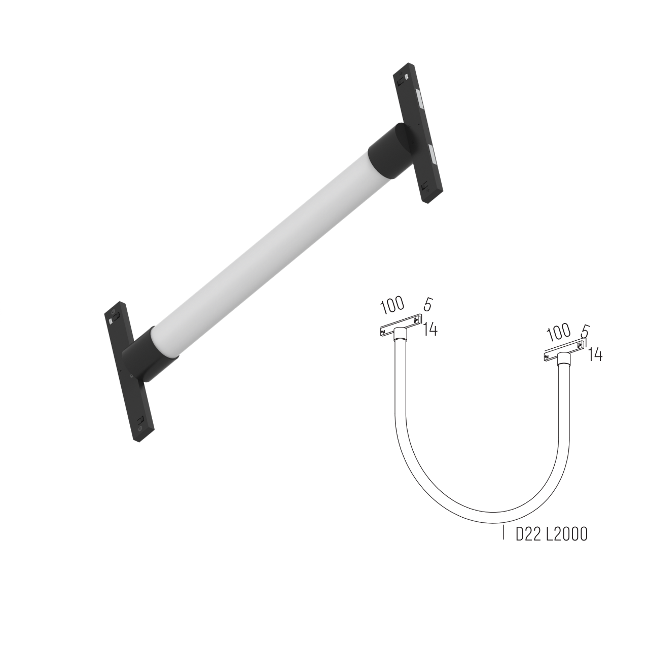 Світильник магнітний трековий MERALLI FLEX LIGHT TUBE 2000 28W 3000K/6000K регульована WIFI 2,4G TUYA Білий (TRVBLT2000) - фото 4 Світильник магнітний трековий MERALLI FLEX LIGHT TUBE 2000 28W 3000K/6000K регульована WIFI 2,4G TUYA Білий (TRVBLT2000) - фото 4