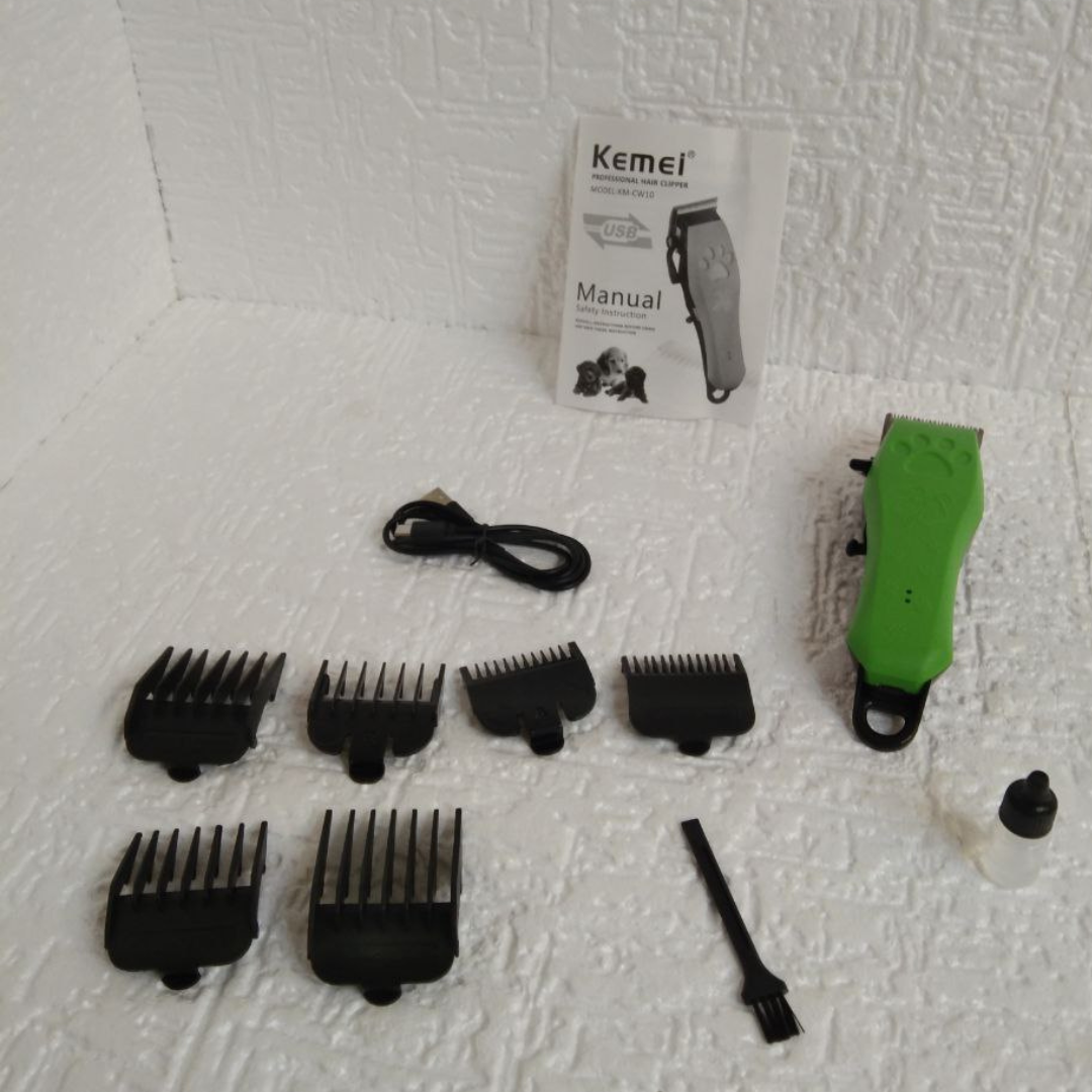 Машинка для стрижки тварин акумуляторна Kemei KM-CW10 зі змінними насадками Зелений - фото 3 Машинка для стрижки тварин акумуляторна Kemei KM-CW10 зі змінними насадками Зелений - фото 3