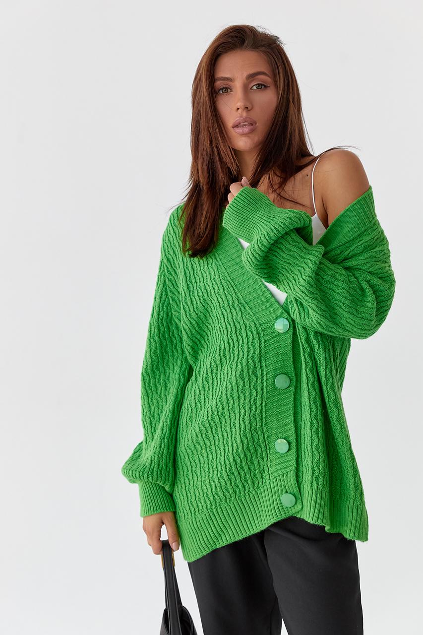 Кардиган удлиненный M Салатовый (9527890) - фото 6 Кардиган удлиненный M Салатовый (9527890) - фото 6