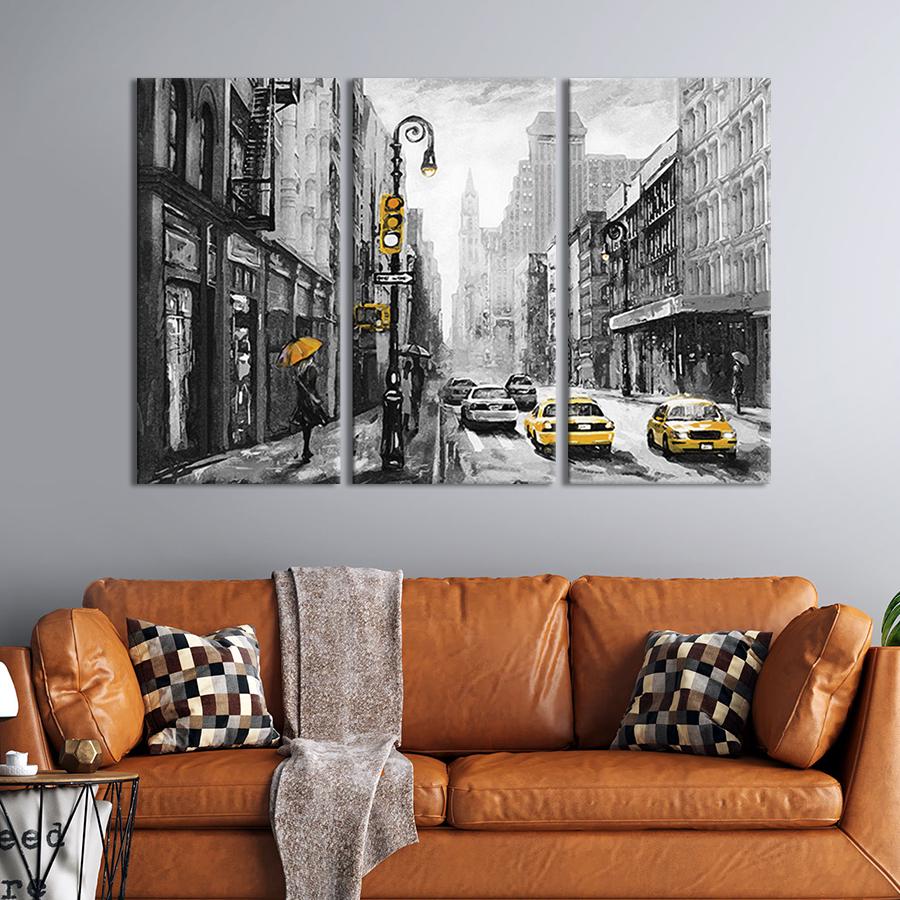 Модульная картина триптих На улице Лондона 156x100 см (390-31)