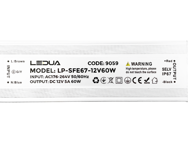 Блок питания LEDUA 60W IP67 12V (LP-SFE67-12V60W) - фото 5