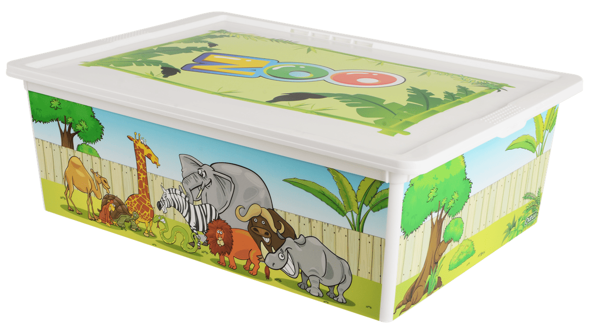Ящик для зберігання QUTU Trend Box ZOO пластиковий 17,5х37х52,5 см 25 л (31182925)