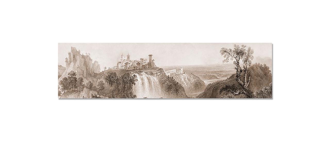 Наклейка виниловая 3D Zatarga Винтаж Замок на скале 650х2500 мм (1274514268)