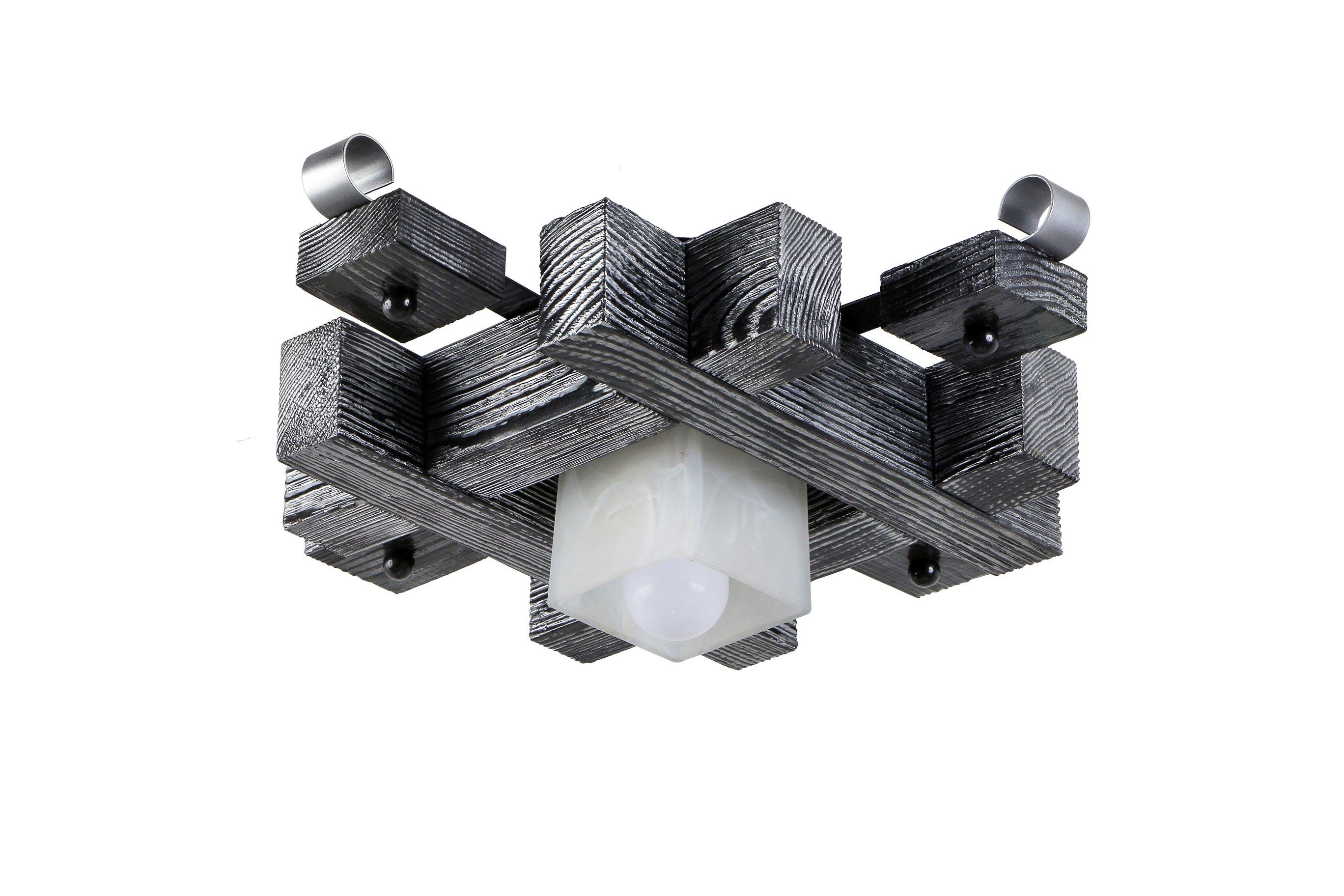 Деревянная люстра Sirius на 1 плафон Черное серебро (S7121/1)