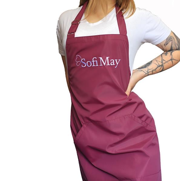 Фартух косметолога Sofi May з кишенею Бордовий Фартух косметолога Sofi May з кишенею Бордовий