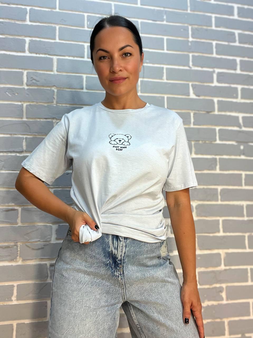 Футболка жіноча PEPPER MINT AF24-23 ведмедик M Аква (2459)