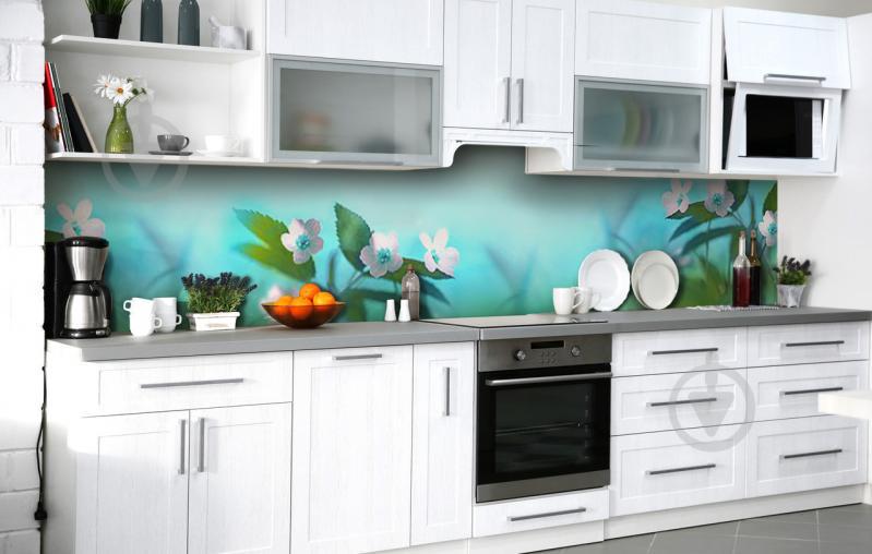 Скинали на кухню Zatarga «Земляничный цвет» 600х2500 мм виниловая 3Д наклейка кухонный фартук самоклеящаяся