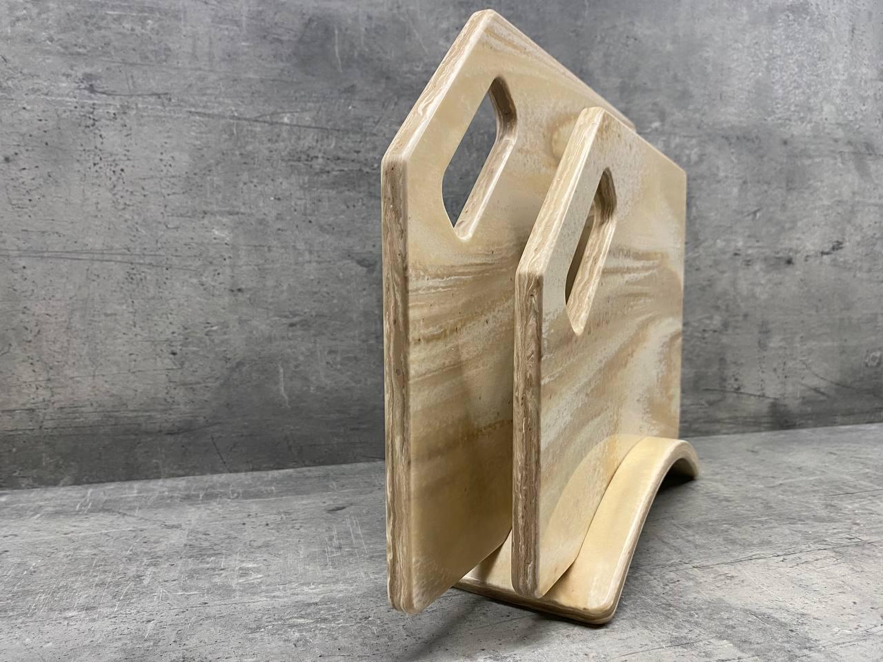 Набор досок кухонных Silk wood из искусственного камня на подставке 2 шт. (216) - фото 2 Набор досок кухонных Silk wood из искусственного камня на подставке 2 шт. (216) - фото 2