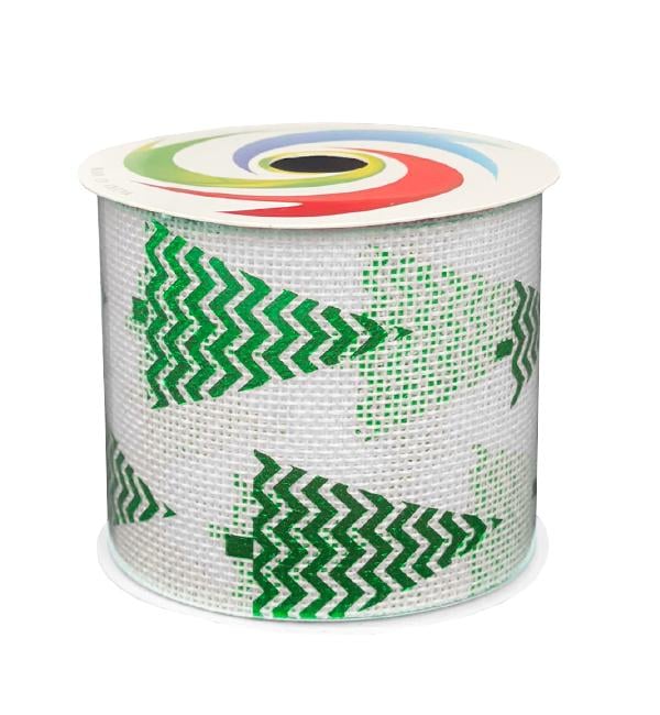 Лента полиэстр Christmas tree 63 см 27 м Зеленый (13537465)