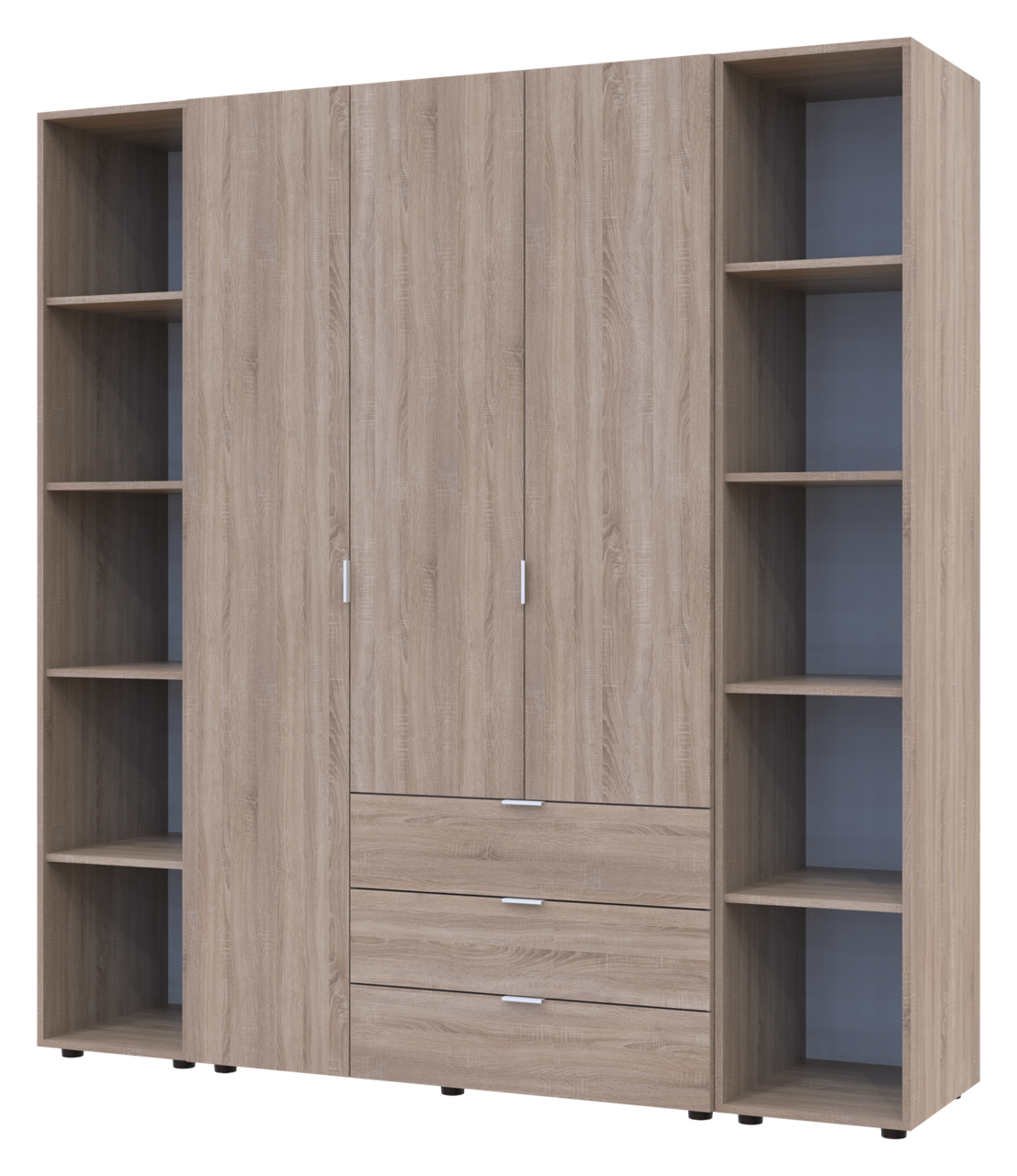 Шафа для спальні Doros Гелар з 2 Етажерками 3 ДСП 192,6х49,5х203,4 см Дуб Сонома (42005049)