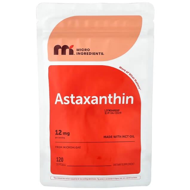 Астаксантин Micro Ingredients Astaxanthin 12 мг 120 Softgels (MII-02341)