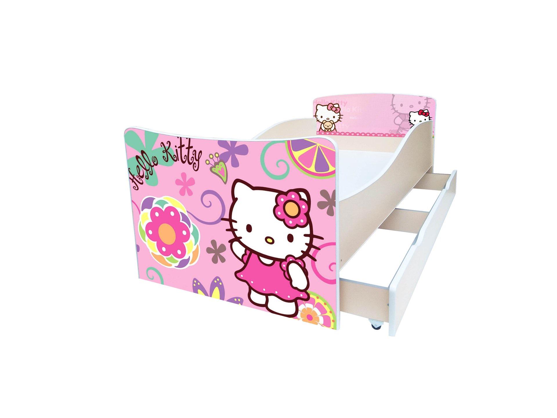 Кровать детская Viorina-Deko Kinder 19 с ящиком ламинированная ДСП 80х170 см Белый/Принт (47232)